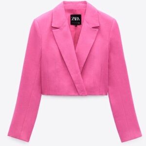 Zara Cropped Blazer with Shoulder Pads